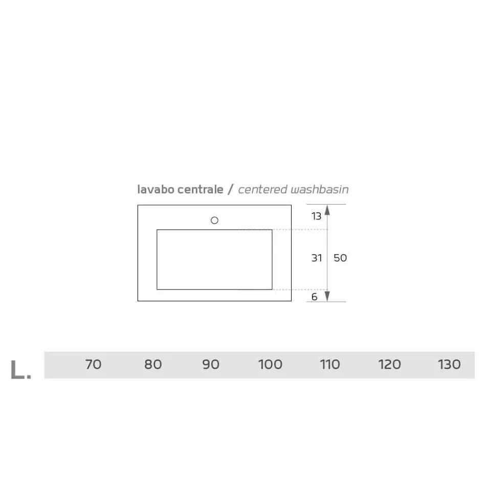 Pia moderna em Luxolid feita na Itália, Ruffano Viadurini