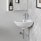Pia de canto em cerâmica branca com design moderno e elegante - Sílica Viadurini