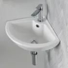 Pia de canto em cerâmica branca com design moderno e elegante - Sílica Viadurini