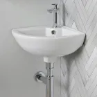 Pia de canto em cerâmica branca com design moderno e elegante - Sílica Viadurini