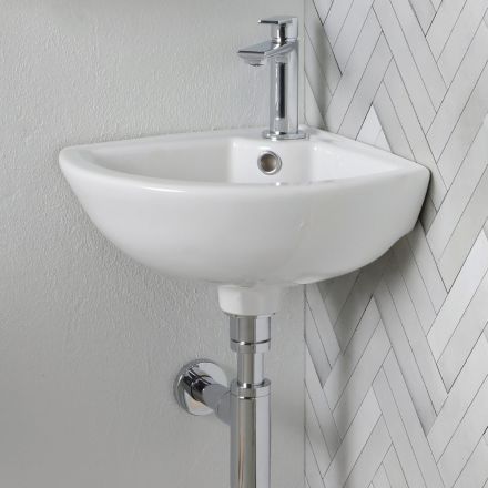 Pia de canto em cerâmica branca com design moderno e elegante - Sílica Viadurini