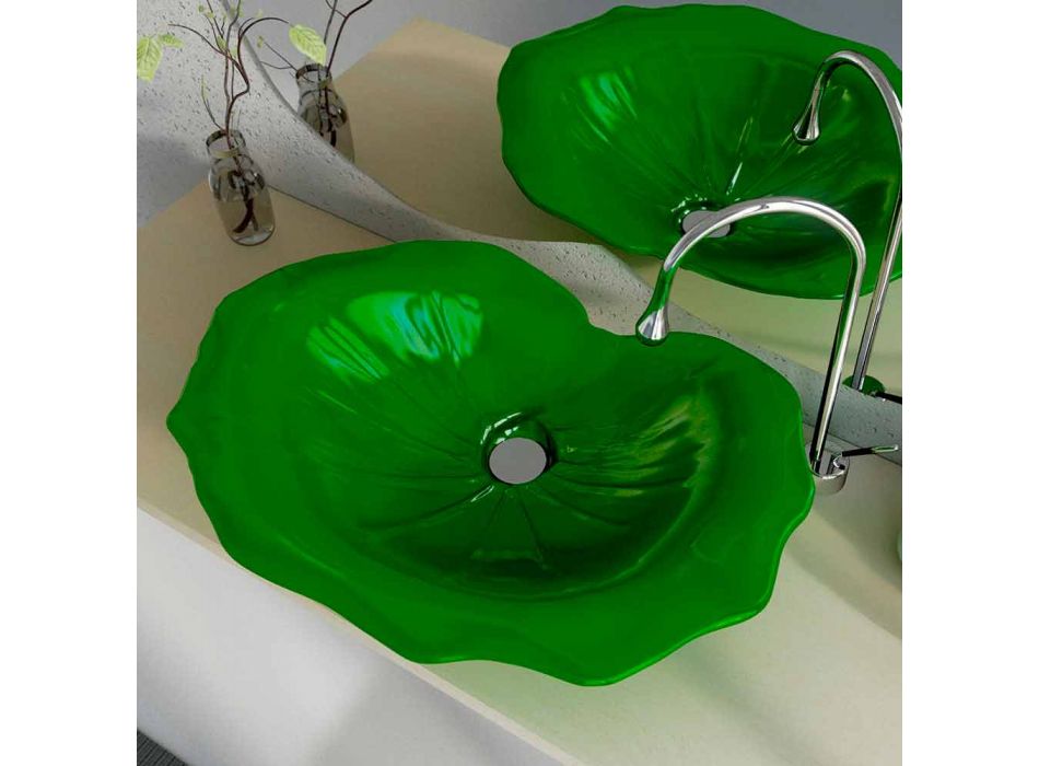 Suporte de design moderno de lavatório em forma de folha Faruglium Viadurini