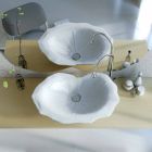 Suporte de design moderno de lavatório em forma de folha Faruglium Viadurini