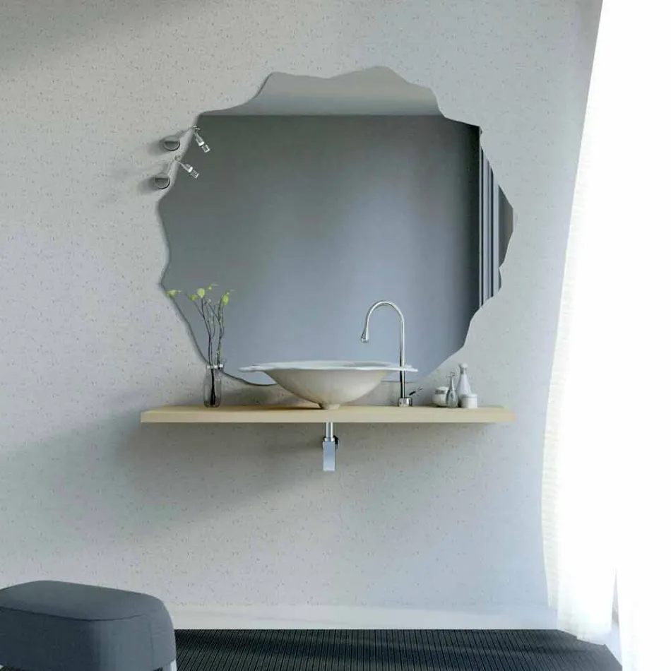 Suporte de design moderno de lavatório em forma de folha Faruglium Viadurini