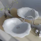 Suporte de design moderno de lavatório em forma de folha Faruglium Viadurini