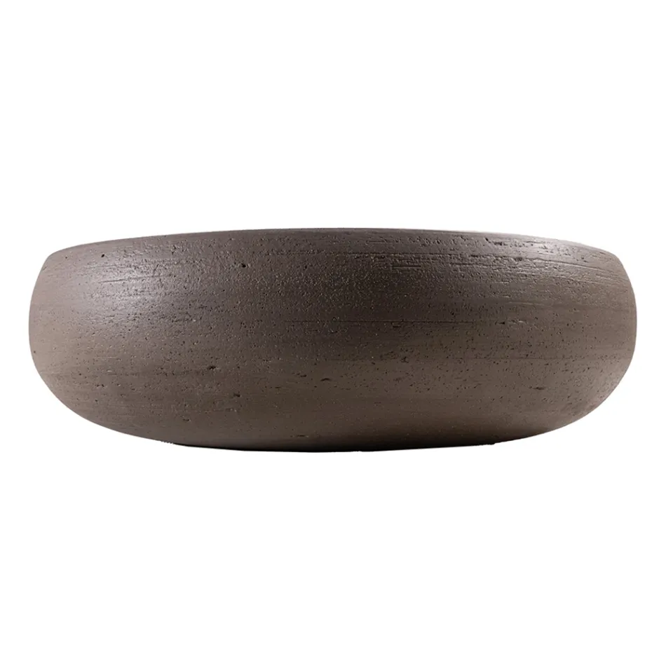 Lavatório de bancada em barro refratário fabricado na Itália - Diego Viadurini