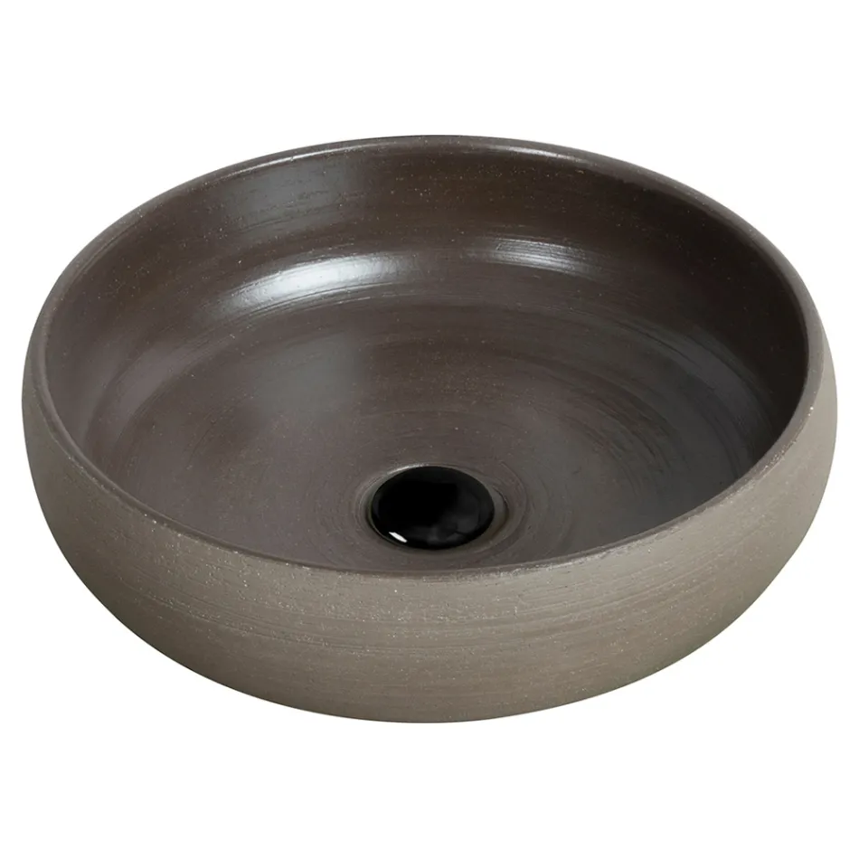 Lavatório de bancada em barro refratário fabricado na Itália - Diego Viadurini