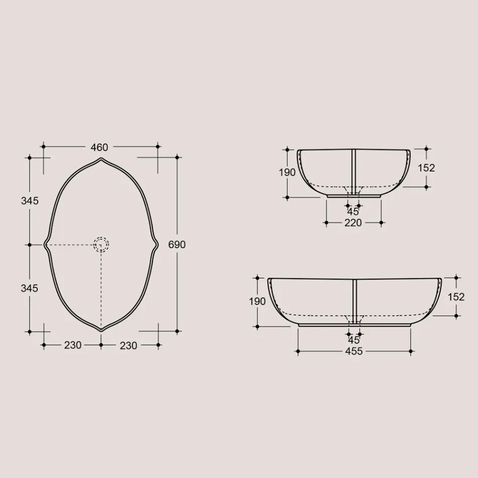 Lavatório de bancada de cerâmica brilhante feito na Itália - Oscar Viadurini