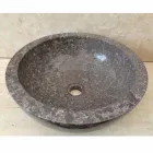 Levi lavatório de apoio em pedra natural cinza, design moderno Viadurini