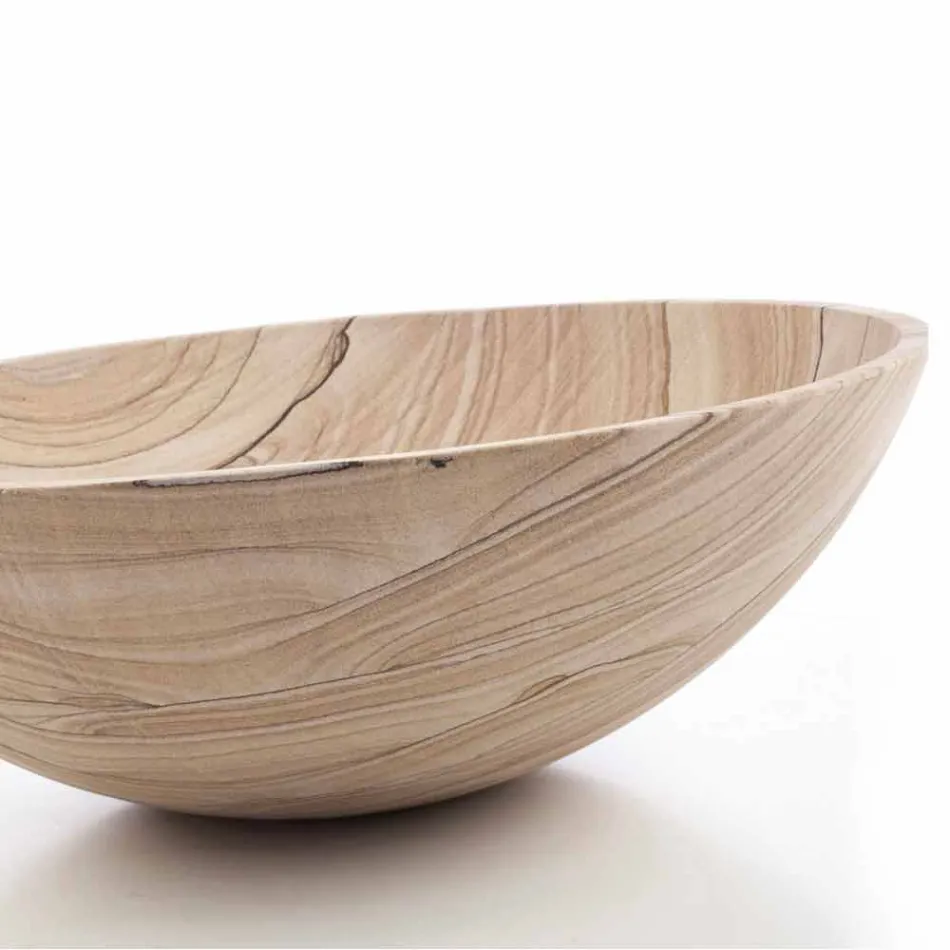 Lavatório de Bancada em Pedra de Areia em Formato Redondo - Cerasolo Viadurini