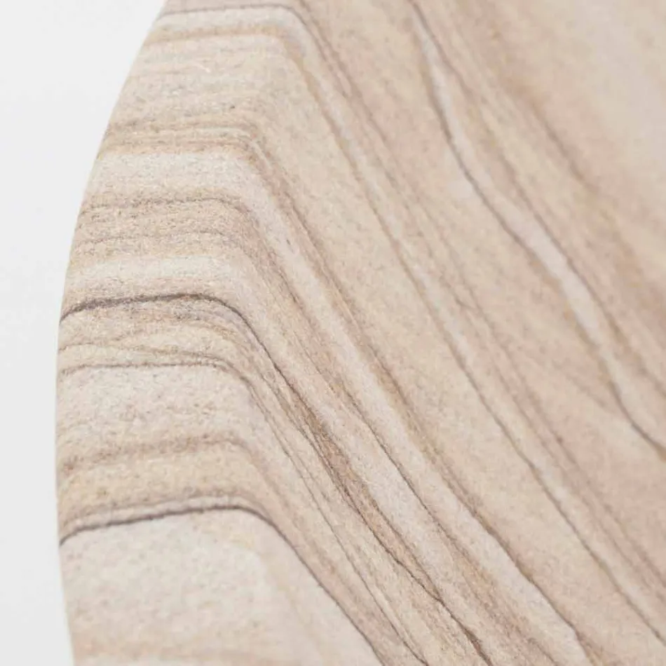 Lavatório de Bancada em Pedra de Areia em Formato Redondo - Cerasolo Viadurini