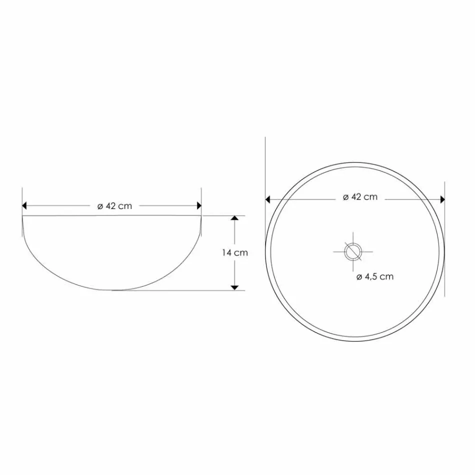 Lavatório de Bancada em Pedra de Areia em Formato Redondo - Cerasolo Viadurini
