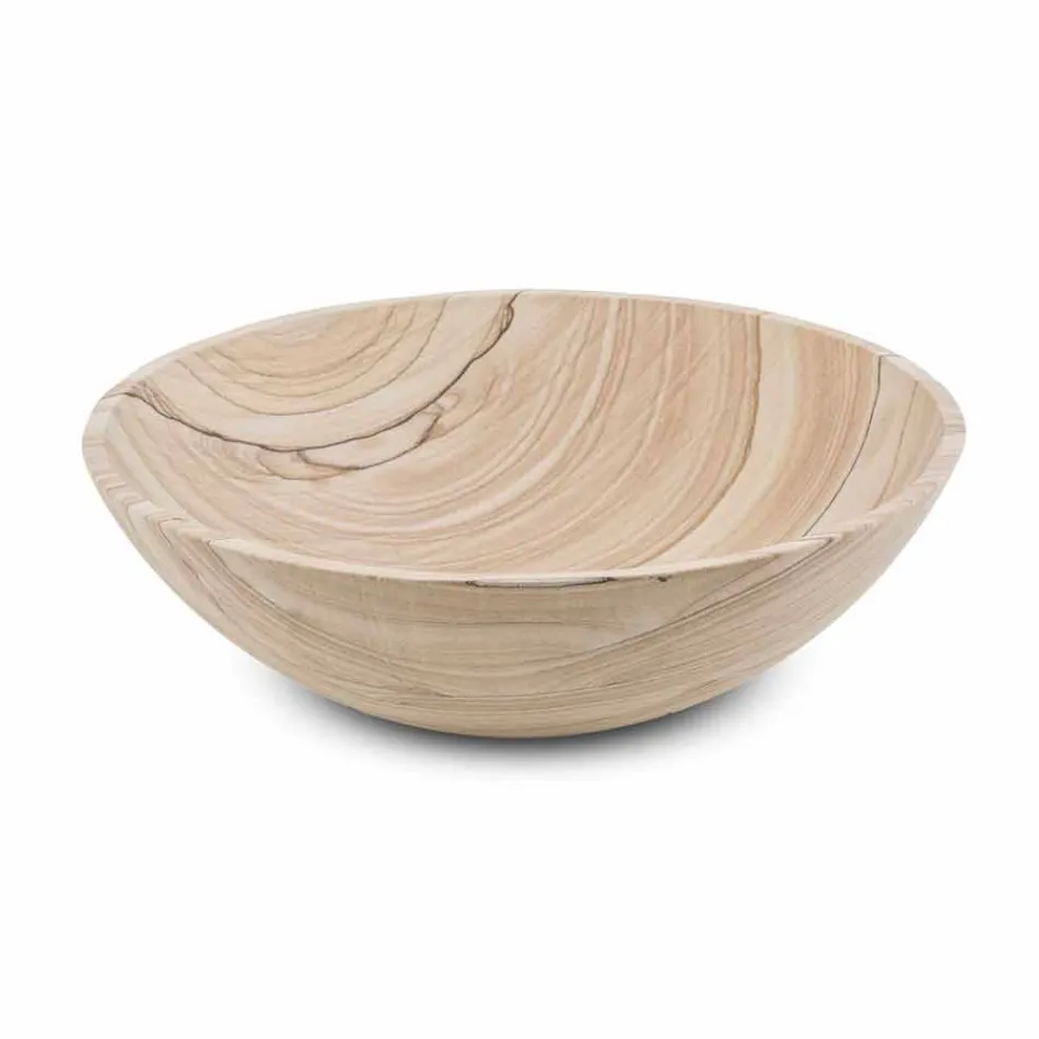 Lavatório de Bancada em Pedra de Areia em Formato Redondo - Cerasolo Viadurini