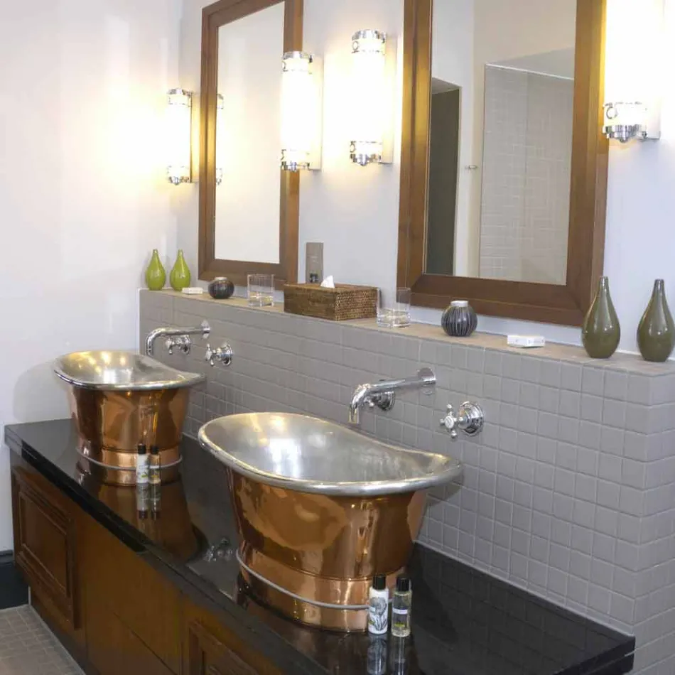 Afundar banheiro para apoiar cobre e ferro branco Cala Viadurini