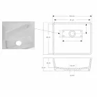 Lavatório branco de bancada de superfície sólida com ralo oculto - Sider Viadurini