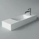 Lavatório de banheiro de bancada ou de parede em cerâmica fabricado na Itália - Act Viadurini