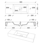 Lavatório de banheiro de bancada ou de parede em cerâmica fabricado na Itália - Act Viadurini
