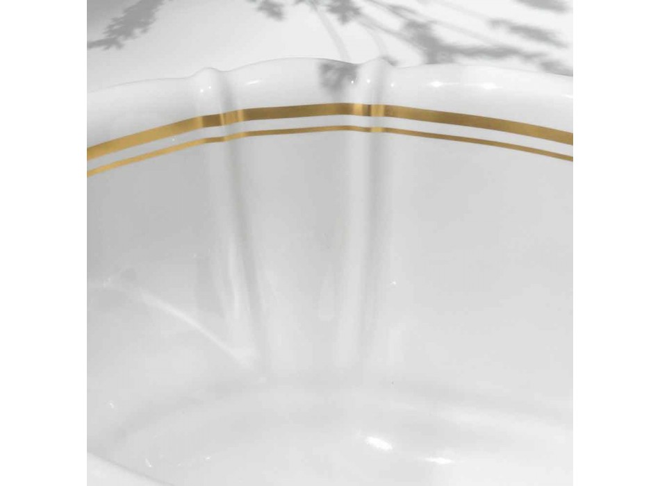 Pia do banheiro recesso em porcelana e ouro made in Italy, Santiago Viadurini