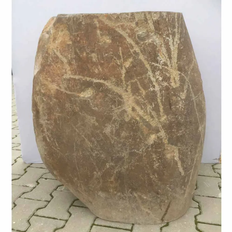 Pia do banheiro de design em pedra natural Mar, peça única Viadurini