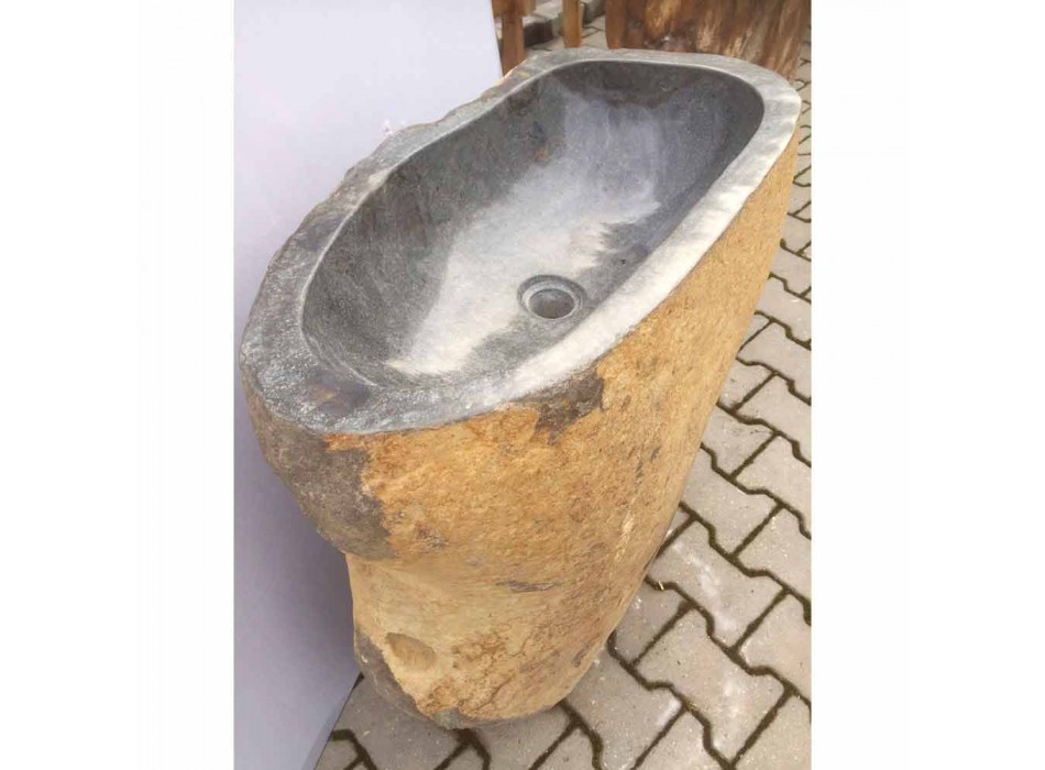 Pia do banheiro de design em pedra natural Mar, peça única Viadurini