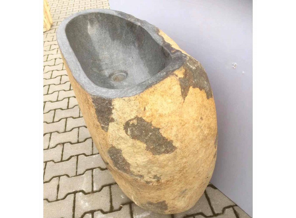 Pia do banheiro de design em pedra natural Mar, peça única Viadurini