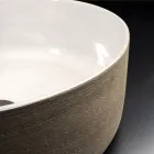 Lavatório de banheiro de design branco em barro refratário fabricado na Itália - Tatiana Viadurini