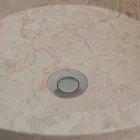 Lavatório autônomo para banheiro com acabamento em mármore marfim e formato cilíndrico - Cremino Viadurini