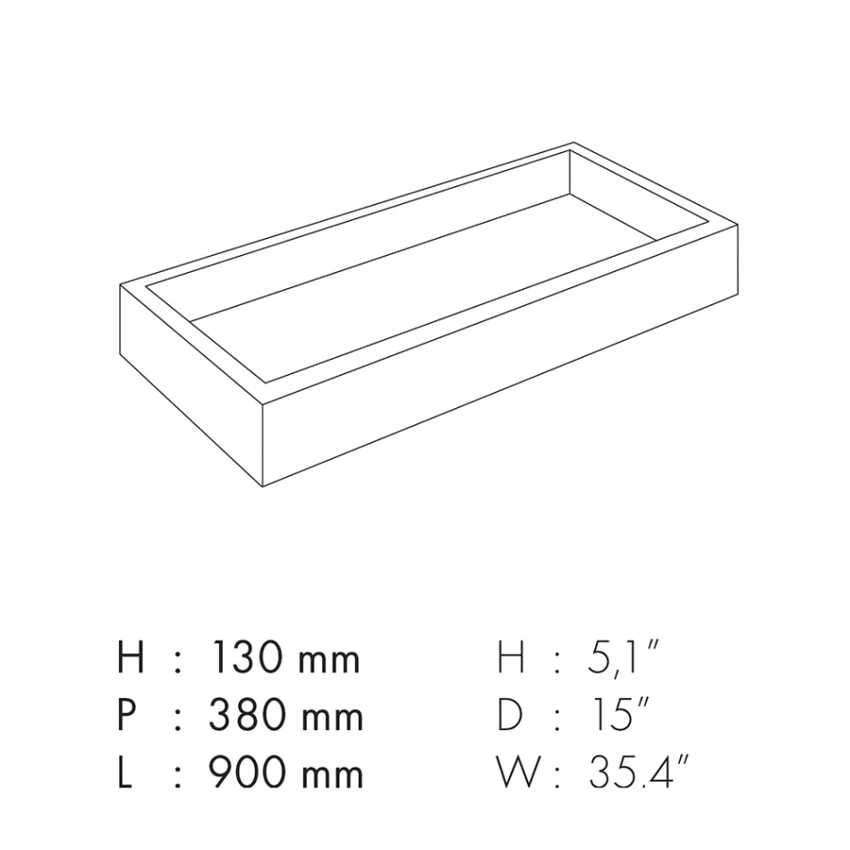 Lavatório de banheiro em porcelanato porcelanato efeito mármore feito na Itália - Ludmilla Viadurini