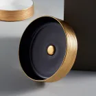 Pia de banheiro em grés porcelanato torneado à mão Made in Italy - Dardos Viadurini