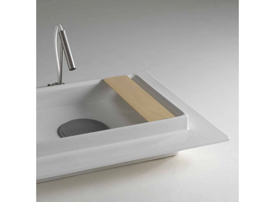 Bacia banheiro cerâmica retangular design moderno Fred Viadurini