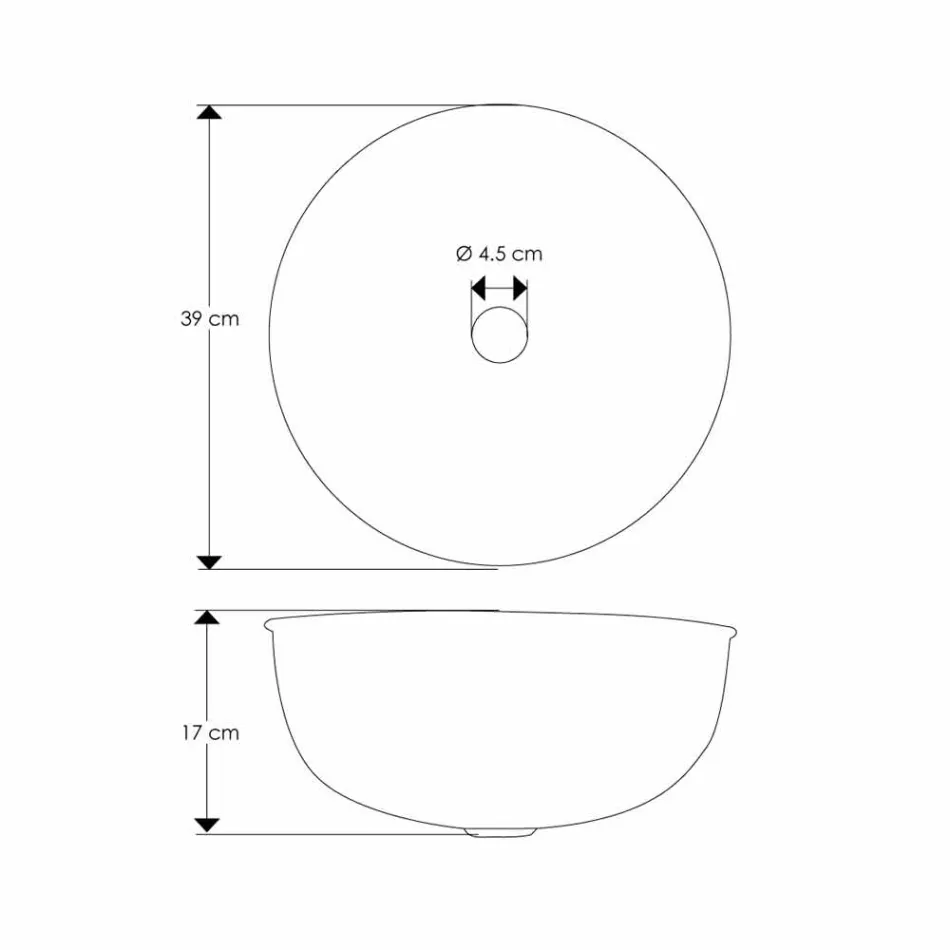 Lavatório Redondo de Bancada em Latão Cromado Martelado - Diamante Viadurini