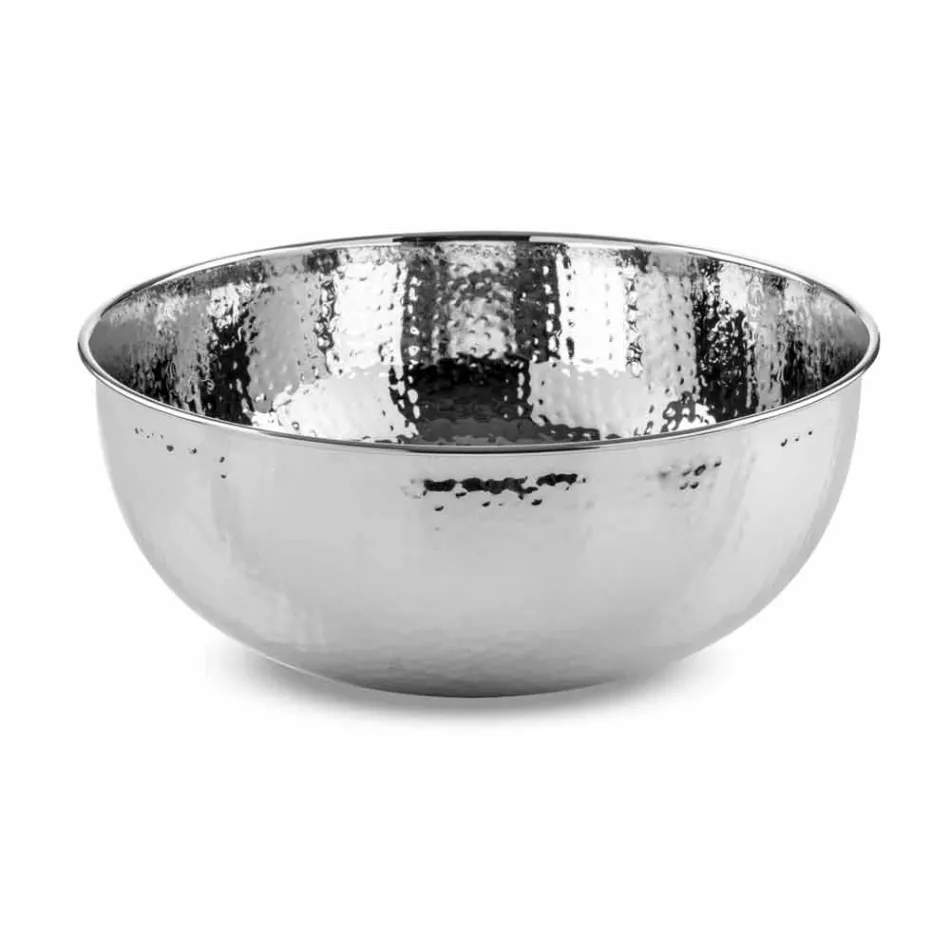 Lavatório Redondo de Bancada em Latão Cromado Martelado - Diamante Viadurini