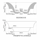 Pia do banheiro semi-recesso em argila de fogo e platina feita na Itália, Guido Viadurini