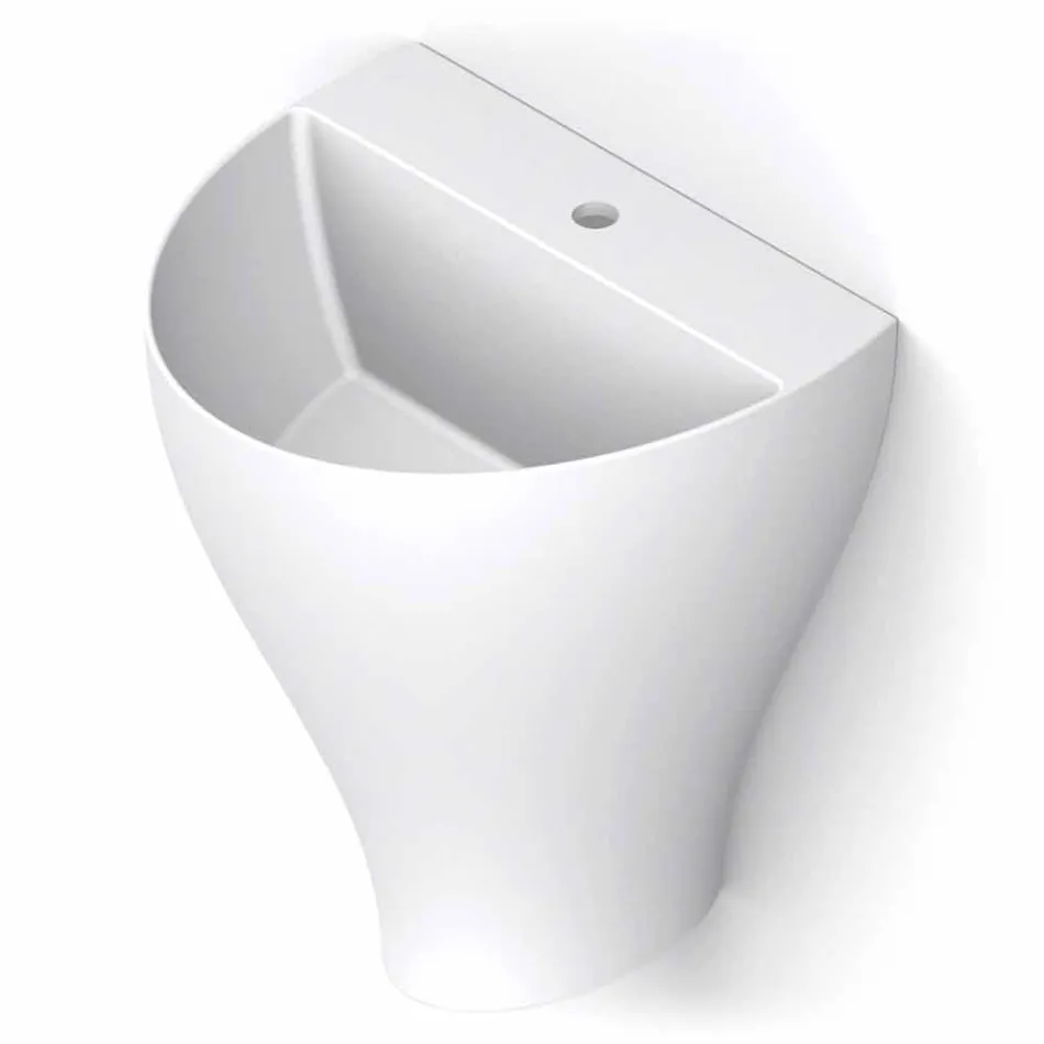 Parede de cerâmica moderna pendurada pia do banheiro feita na Itália, Fiorello Viadurini