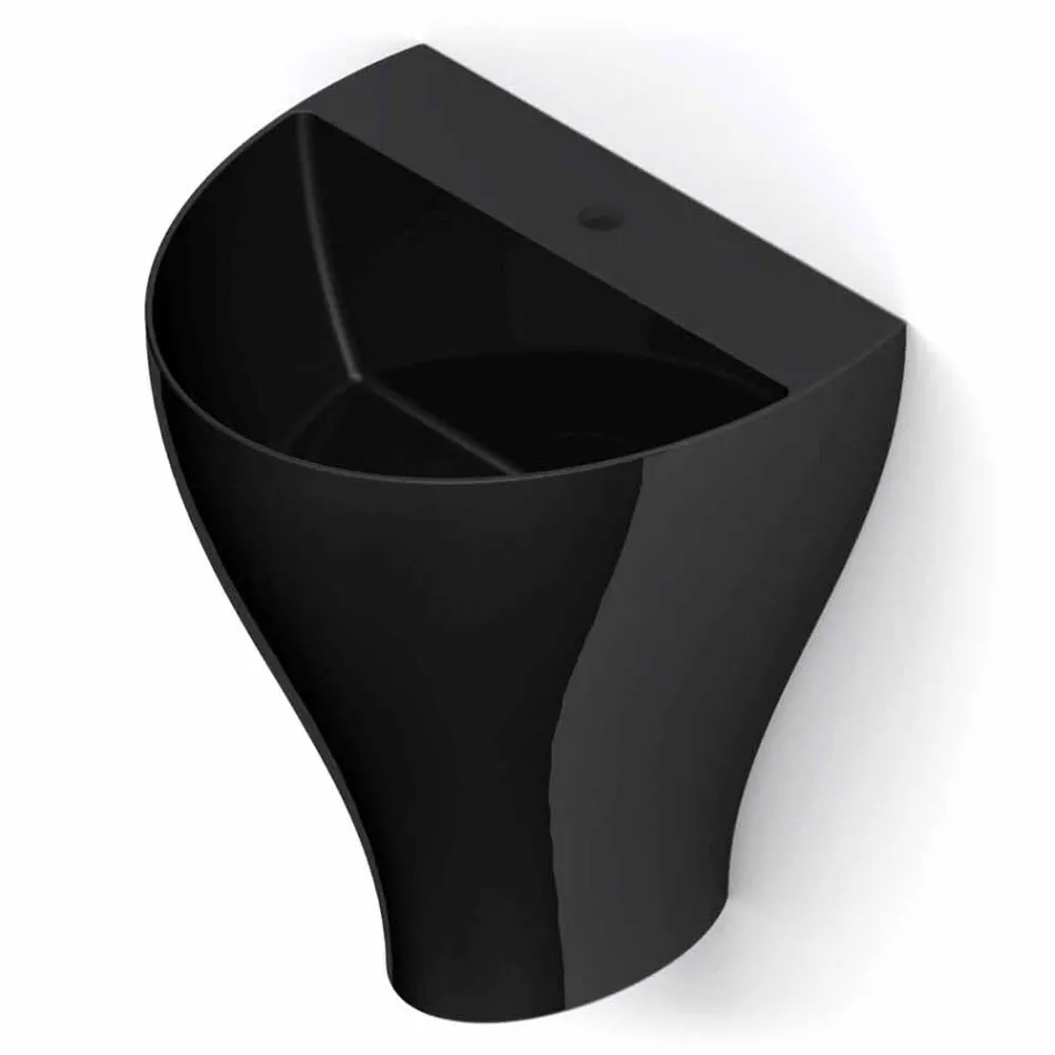 Parede de cerâmica moderna pendurada pia do banheiro feita na Itália, Fiorello Viadurini