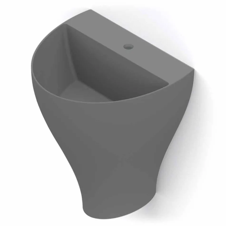 Parede de cerâmica moderna pendurada pia do banheiro feita na Itália, Fiorello Viadurini