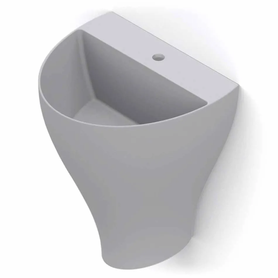 Parede de cerâmica moderna pendurada pia do banheiro feita na Itália, Fiorello Viadurini