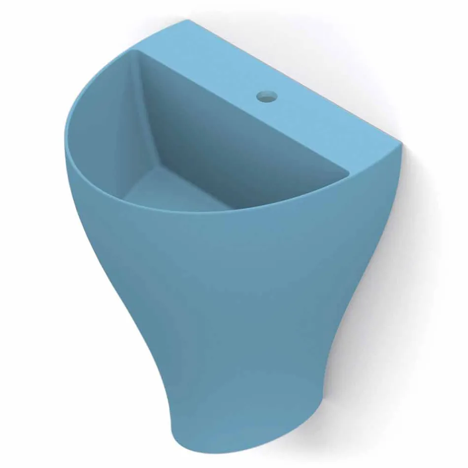 Parede de cerâmica moderna pendurada pia do banheiro feita na Itália, Fiorello Viadurini