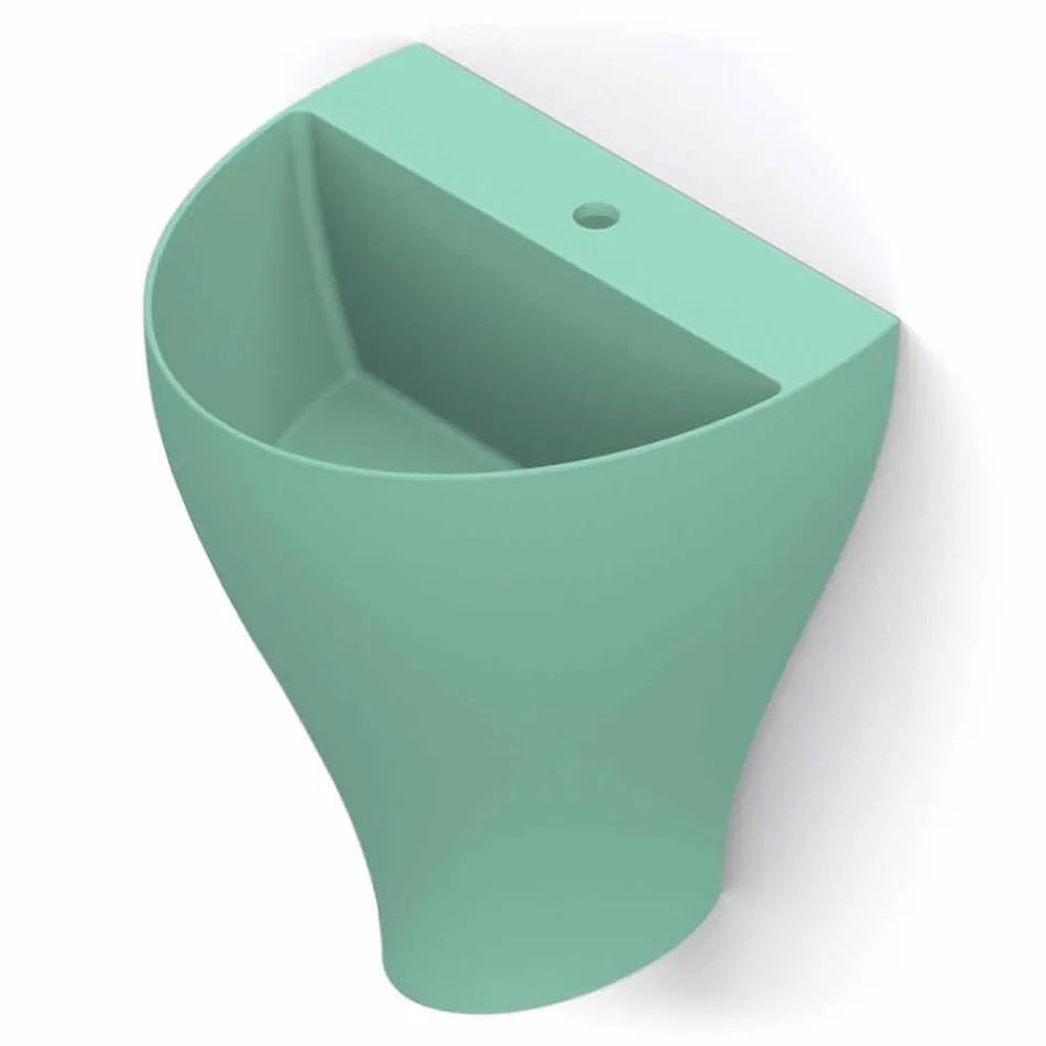 Parede de cerâmica moderna pendurada pia do banheiro feita na Itália, Fiorello Viadurini