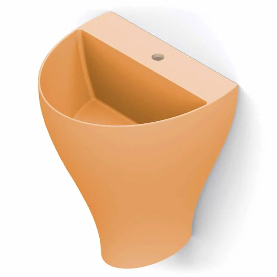 Parede de cerâmica moderna pendurada pia do banheiro feita na Itália, Fiorello Viadurini