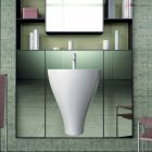 Parede de cerâmica moderna pendurada pia do banheiro feita na Itália, Fiorello Viadurini