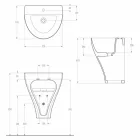 Parede de cerâmica moderna pendurada pia do banheiro feita na Itália, Fiorello Viadurini