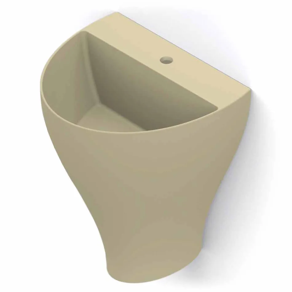 Parede de cerâmica moderna pendurada pia do banheiro feita na Itália, Fiorello Viadurini