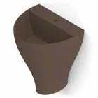 Parede de cerâmica moderna pendurada pia do banheiro feita na Itália, Fiorello Viadurini