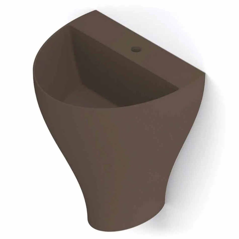 Parede de cerâmica moderna pendurada pia do banheiro feita na Itália, Fiorello Viadurini