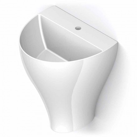 Parede de cerâmica moderna pendurada pia do banheiro feita na Itália, Fiorello Viadurini