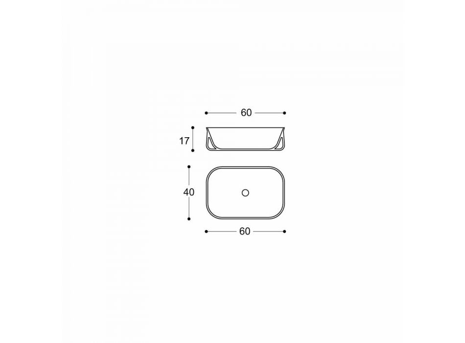 Lavatório de bancada retangular branco de design moderno - Tulyp2 Viadurini