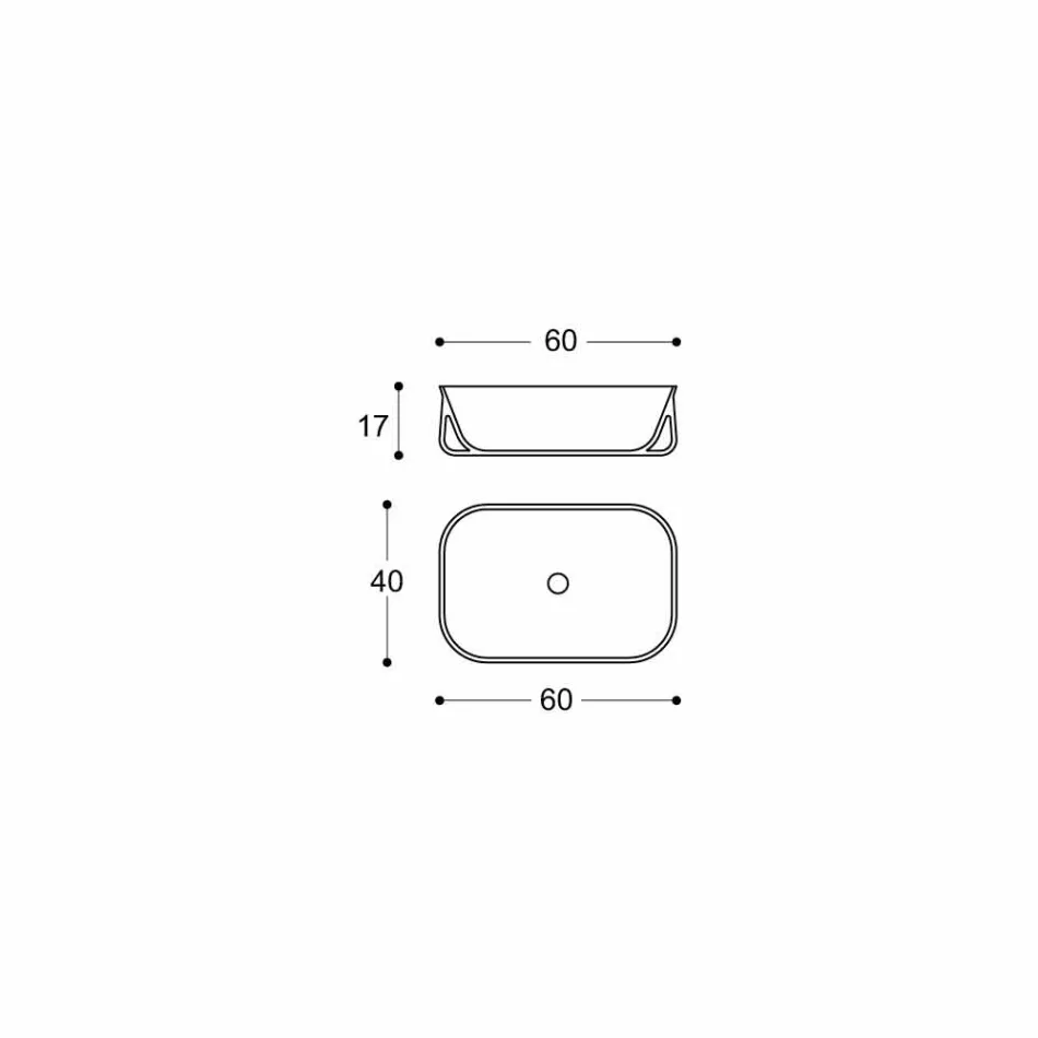 Lavatório de bancada retangular branco de design moderno - Tulyp2 Viadurini