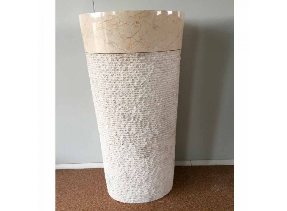 Siro design lavatório branco em pedra natural, peça única Viadurini