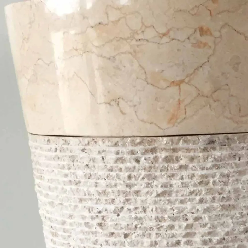 Siro design lavatório branco em pedra natural, peça única Viadurini